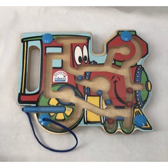 Educo Wooden Magnetic Train Puzzle Maze - Picture 1 of 4